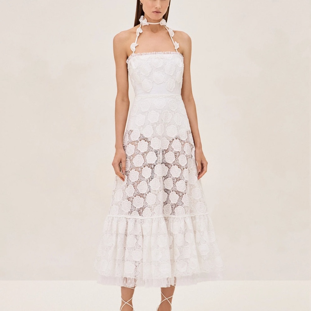 White Lace Midi Alexis Villanelle Dress (bridal events)